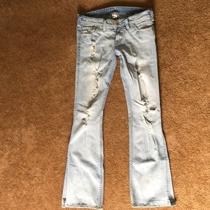 Silver jean brand distressed flare